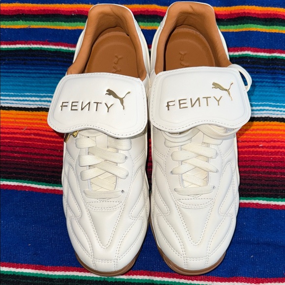 Puma Fenty White Sneakers with Gold Accents - Picture 1 of 16